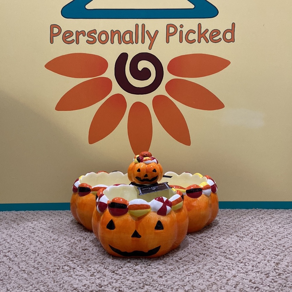 Corner Ruby PUMPKIN Trio Bowl